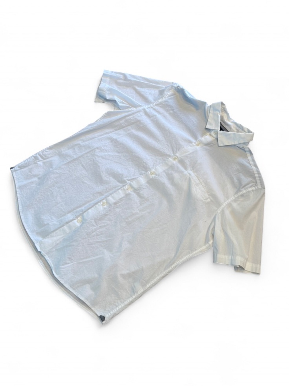 Alfani White Short-Sleeve Casual Button-Down Shirt